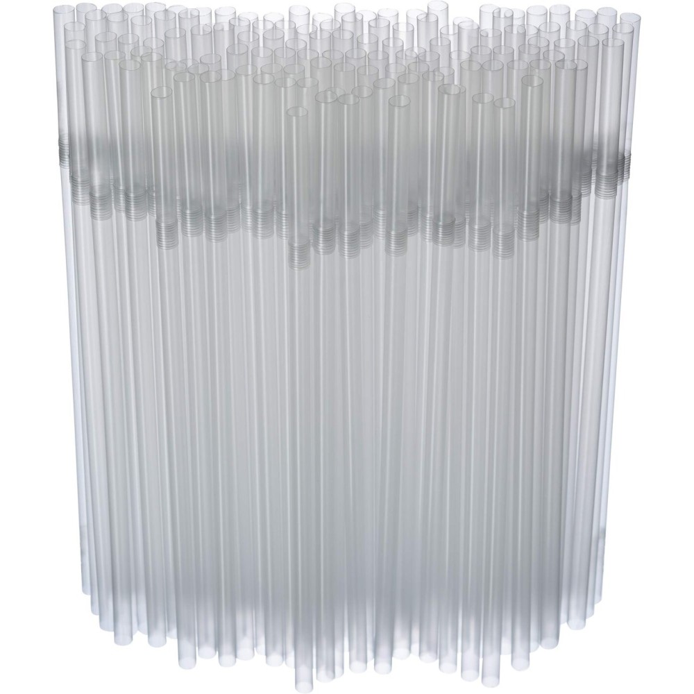 [500 Pack] Clear Flexible Plastic Drinking Straws Disposable Straw 8\'\' inches Tall