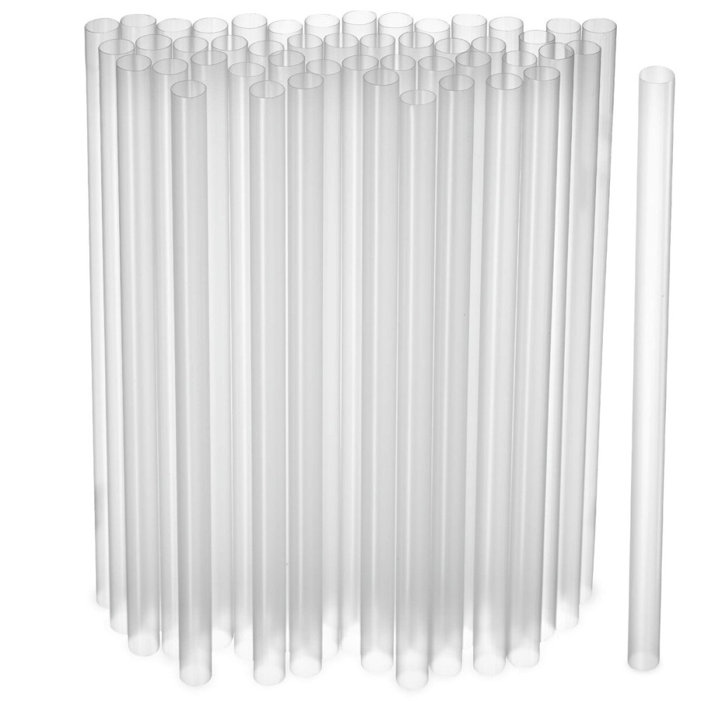 Clear Jumbo Smoothie Straws, Clear Disposable Wide-mouthed Large Milkshake Straws 9\'\' Inches High/Tall 100 pack