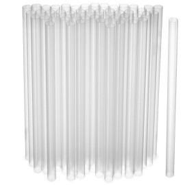 Clear Jumbo Smoothie Straws, Clear Disposable Wide-mouthed Large Milkshake Straws 9\'\' Inches High/Tall 100 pack