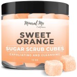 Body Scrub Exfoliator - 12oz SWEET ORANGE Sugar scrub cubes w/Mango Butter & Shea butter- Ultra Hydrating & Moisturizing - Natural & Organic for all body exfoliation- For hands, arms legs, elbow, foot