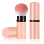 Falliny Retractable Makeup Brush, Travel Kabuki Face Blush Brush, Portable Powder Foundation Sunscreen Brush with Cover for Blush, Bronzer, Buffing, Flawless Powder Cosmetics
