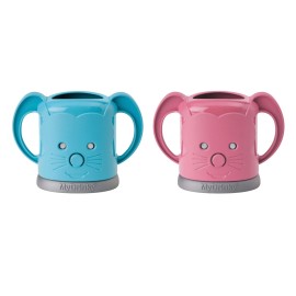 InchBug MyDrinky Pouch Holder No Squeeze, Reusable Drink Holder for Kids and Toddlers | BPA-Free & Squeeze-Proof Cup Holder for Juice Boxes, Food Pouches | Dishwasher Safe, 2-Pack PINK SORBET/AQUA