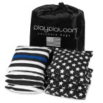 Play Platoon Weather Resistant Cornhole Bean Bags Set of 8 - Regulation Size & Weight - Thin Blue Line American Police Flag Corn Hole Bags