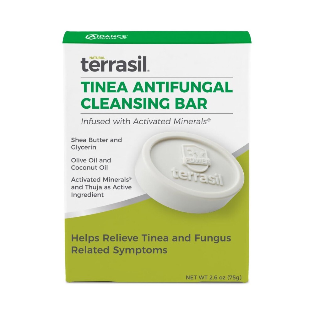 terrasil Tinea Soap for Tinea Versicolor Relief, Soothing Care & Relief of Itchy, Irritated Skin, Dermatologist Tested, Hypoallergenic Approved - Natural Antifungal Soap Bar (75g)