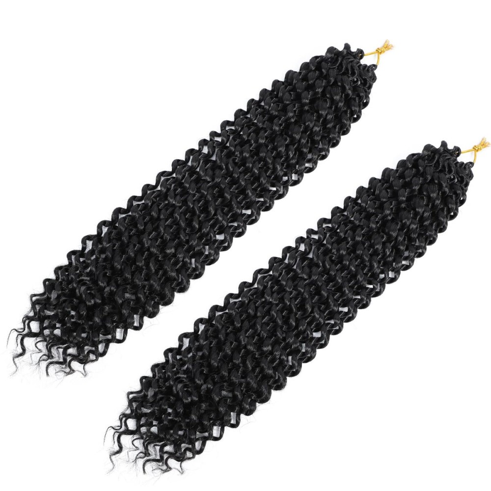 Dansama 2 Packs Passion Twist Hair Water Wave Braiding Hair for Butterfly Style Crochet Braids Bohemian Hair Extensions (18inch (Pack of 2), 1B)
