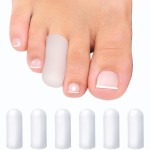 Soft Gel Toe Caps with Healing Coconut Oil - 6 Reusable Small Toe Protectors for Ingrown or Missing Toenails, Corns, Calluses & Blister Relief