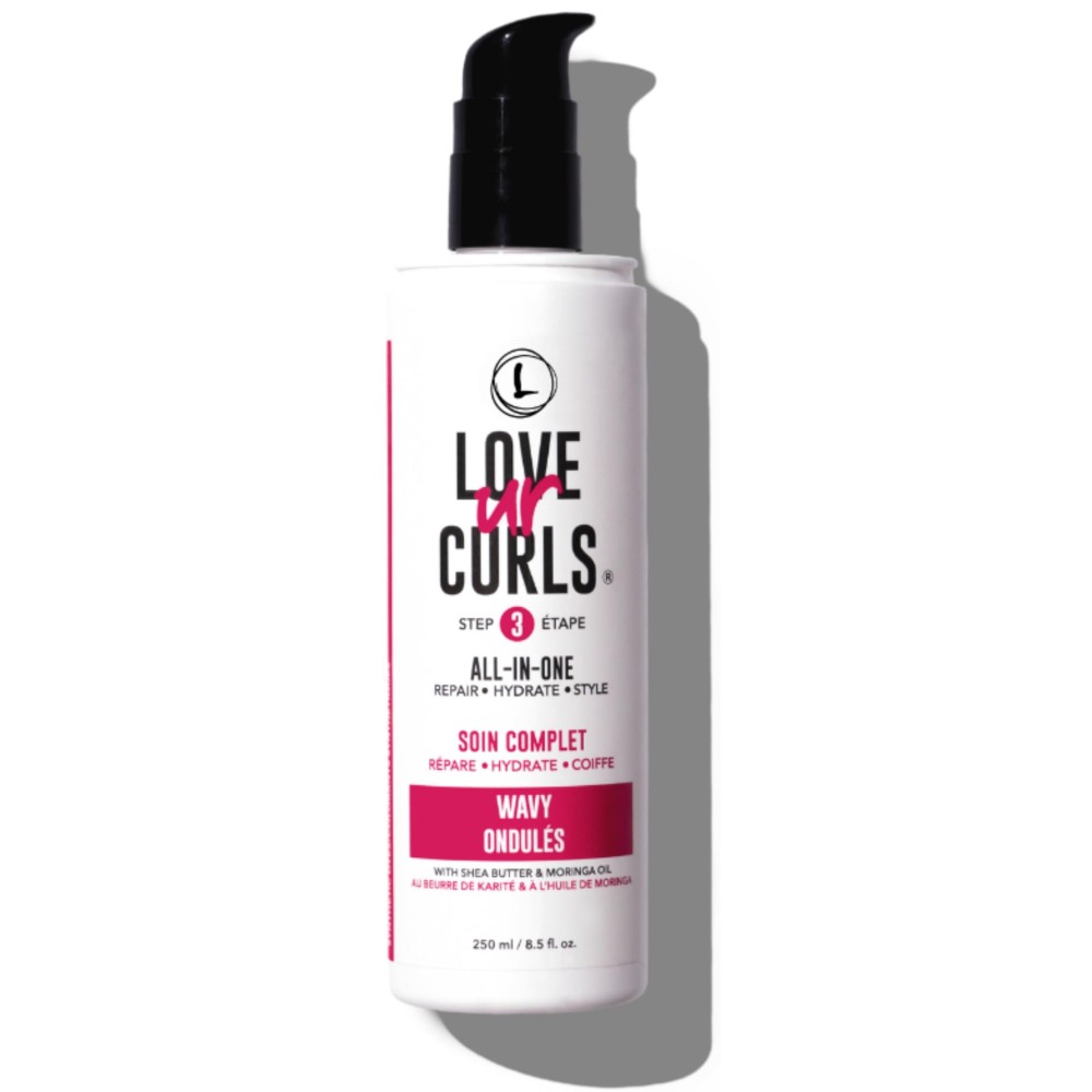 Love Ur Curls LUS Brands All-in-One Styler for Natural Wavy Textured Hair 8.5 oz - Repair, Hydrate, Style in One Easy Step - No Crunch Non-Sticky Hair Care with Shea Butter and Moringa