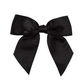 7Rainbows 20pcs Boutique 4.5 Black Satin Ribbon Bows for Craft Sewing Scrapbooking Wedding and Gift Wrapping
