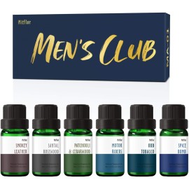 Fragrance Oil, MitFlor Men\'s Club Fragrance Gift Set, Premium Essential Oils for Home Diffusers, Soap Candle Making Scents, Scented Oils Gift Set for Men, 10ml x 6