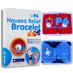 P6 Health Original Natural Anti-Nausea Relief Motion Car Sea Sickness Relief Children\'s Wrist Bands for Kids (2 Pack, Red - Blue)