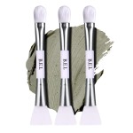 Bare Essentials Living Clay Face Mask Brush (3 Pack, White) Dual Soft Silicone Face Mask Applicator Brush Tool, Great Facial Essentials, Moisturizer Applicator & Skincare Brush for Facials