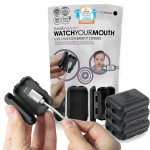 Geddys Mom Watch Your Mouth - The Award Winning Child Safety USDB Port Plug Cover| BPA & Phthalate-Free Charger Protector | Electrical Safety Baby Products (3-Pack, Black)