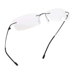 LifeArt Blue Light Blocking Computer Reading Glasses,Men\'s and Women\'s Rimless Frame (Black, +2.00 Magnification)