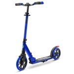 Folding Kick Scooter for Adults and Kids - Boys and Girls Freestyle Scooter with Big Wheels, 1-Kick Open Mechanism, Anti-Slip Rubber Deck and LED Light - Folding Grips Handlebar Adjusts to 3 Heights
