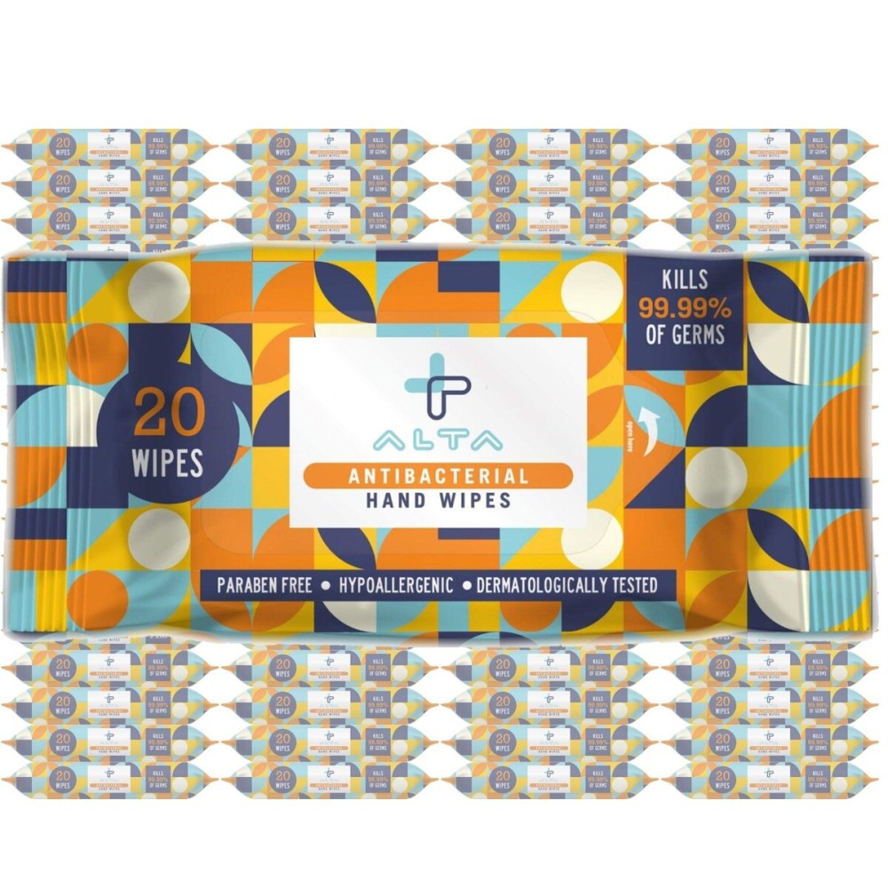 ALTA + Alcohol Free Hand Sanitizing Wipes, Travel Size, 20 Wipes (72)