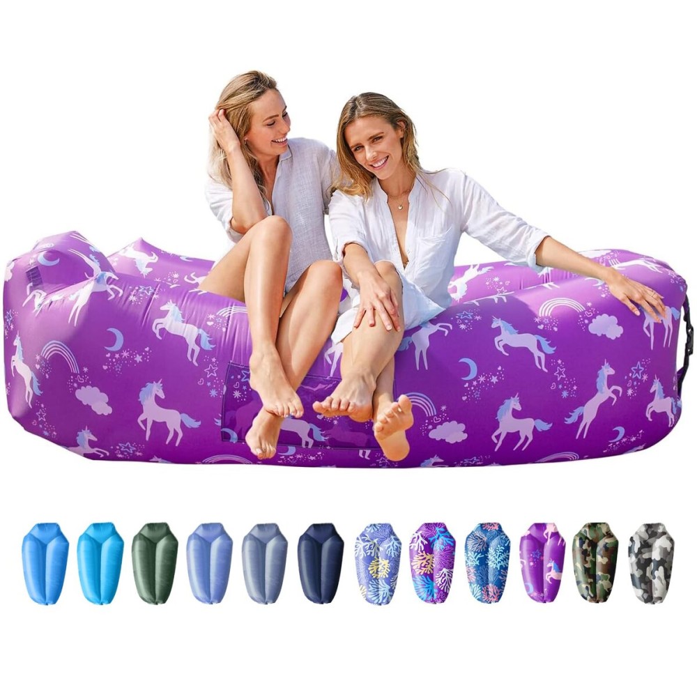 AlphaBeing Inflatable Lounger Beach Chair Accessories, Air Sofa Hammock Inflatable Couch for Camping Backyard Lakeside with Compression Sacks, Ideal Outdoor Gifts for Adults