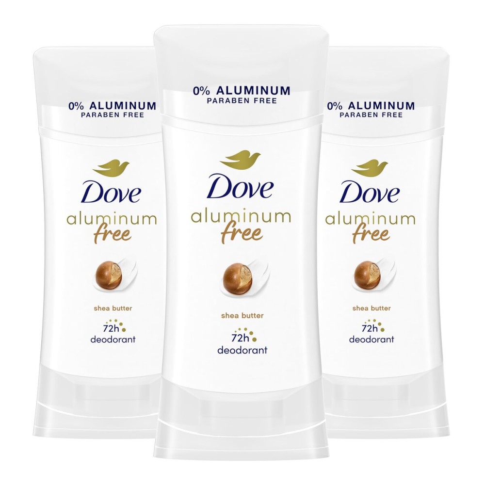 Dove Aluminum Free Deodorant for Women 3 Count Shea Butter 72 hour odor protection 2.6 oz