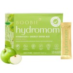 Boobie Hydromom Superfood Electrolyte Drink Mix, Green Apple | Refreshing Energy & Hydration Boost for Mamas | On-The-Go & Travel Essentials for Pregnancy, Lactation, & Beyond, 15 Packets