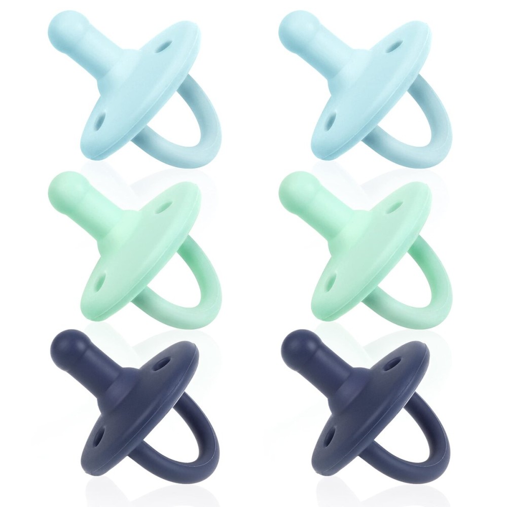 Sweet Child Pacifiers 0-18 Months, Set of 6 Ultra-Light Silicone Binkies with Collapsible Handle & 3 Air Holes for Added Safety, Best Newborn Pacifiers for Baby Boys Or Girls