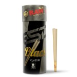 RAW Black Cones King Size - 50 Pack - Slow Burning Pre Rolled Cones - Rolling Paper Pressed Extra Fine for Thin, Naturally Translucent Paper with Tips & Packing Tubes Included