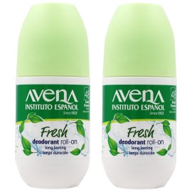 Avena Instituto Espanol Deodorant Roll-On Fresh, Anti-transpirant, Long-Lasting, Non-Alchohol, 2-Pack of 2.53 FL Oz each, 2 Bottles