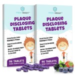 Plaque Disclosing Tablets for Teeth, 96 Count, Dental Disclosing Tablets for Kids or Adults, Shows Plaque, Helps Teach Kids Teeth-Brushing Habits for Clean Smile, by Fresh Knight, (Pack of 2)
