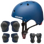 CELOID Kids Helmet Pad Set,Adjustable Kids Skateboard Bike Helmet Knee & Elbow Pads Wrist Guards 5-8 Years Kid Protective Gear Set for Girls Boys Bicycle Bike Roller Skating Scooter Rollerblade Sport