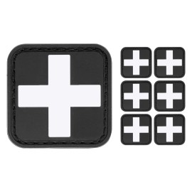 LIVANS Medic Red Cross Patch, First Aid Morable Patch Perfect for Tactical IFAK, EMT Trauma Pouch 1.5-Inch 3D High Relief Patch Nurse Doctor Emergency Logo PVC Rubber Bundle 6 Pieces