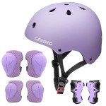 CELOID Kids Helmet Pad Set,Adjustable Kids Skateboard Bike Helmet Knee & Elbow Pads Wrist Guards 5-8 Years Kid Protective Gear Set for Girls Boys Bicycle Bike Roller Skating Scooter Rollerblade Sport
