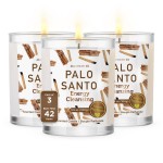 Magnificent 101 Set of 3 Long Lasting Palo Santo Smudge Candles - 42 Hour Burn, 3.5 Oz Each, Made with Soy Wax and Herb, Ideal for House Energy Cleansing, Meditation & Manifestation - Sage Candle