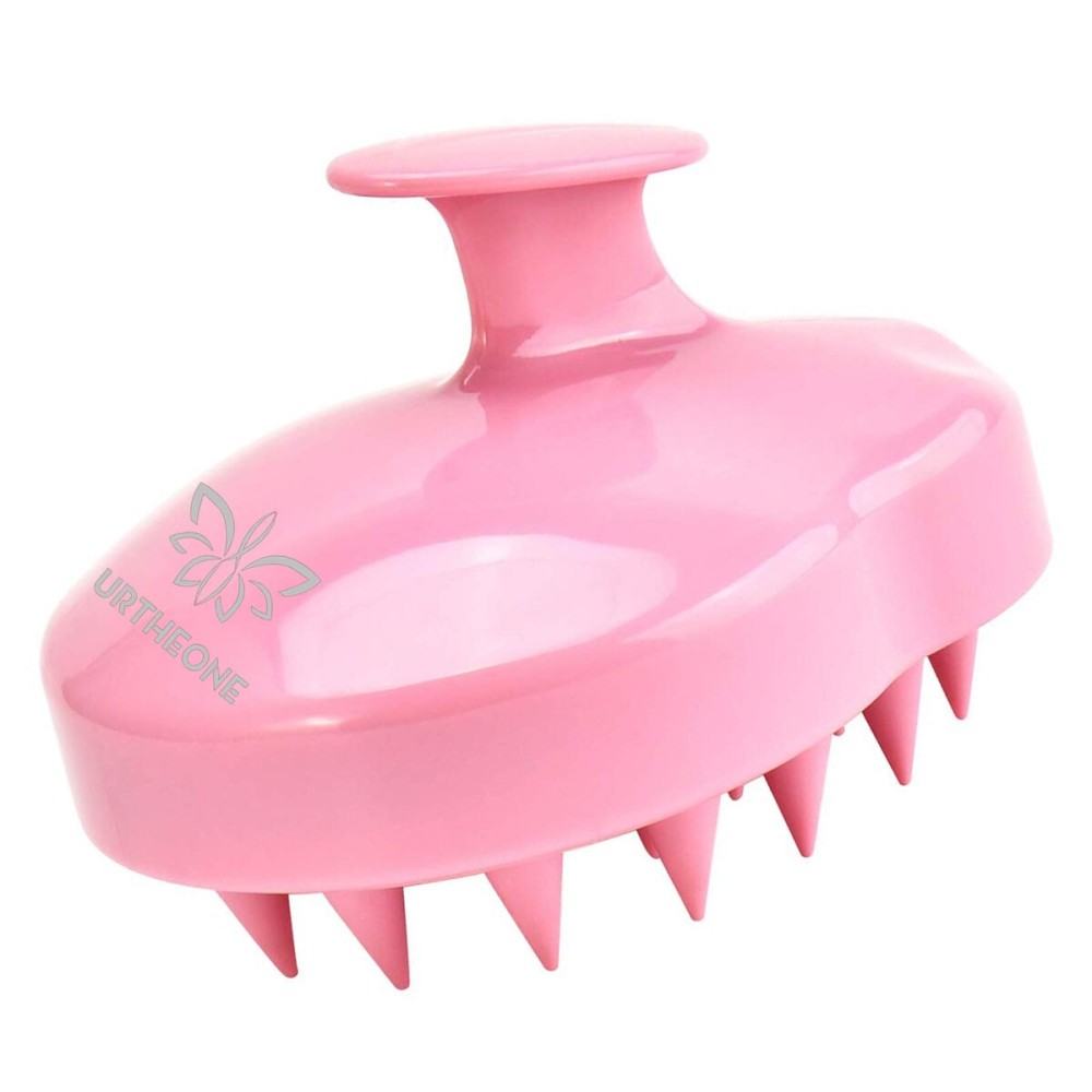 URTHEONE Soft Silicone Hair Scalp Massager Shampoo Brush for Wet Dry Oily Curly Straight Thick Thin Rough Long Short Natural Men Women Kids Pets Hair Care ToolsPink