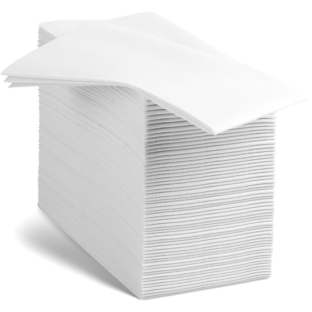 Linen-Feel European-White Paper Napkins - Decortive Cloth-Like Disposable Dinner Napkins - Soft And Absorbent. For Kitchen, Party, Wedding, Bathroom Or Any Occasion. (Pack of 100)