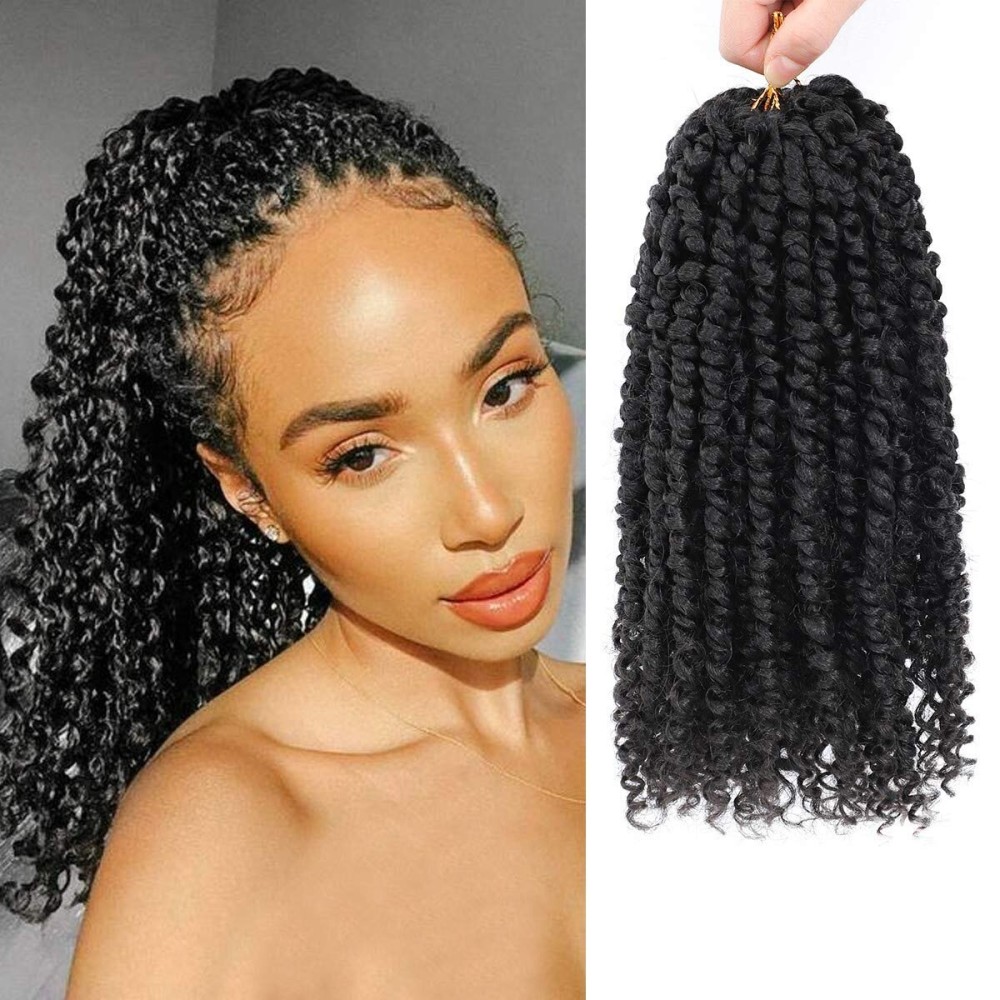 Passion Twist Hair - 8 Packs 14 Inch Passion Twist Crochet Hair For Women, Crochet Pretwisted Curly Hair Passion Twists Synthetic Braiding Hair Extensions (14 Inch 8 Packs, 2)