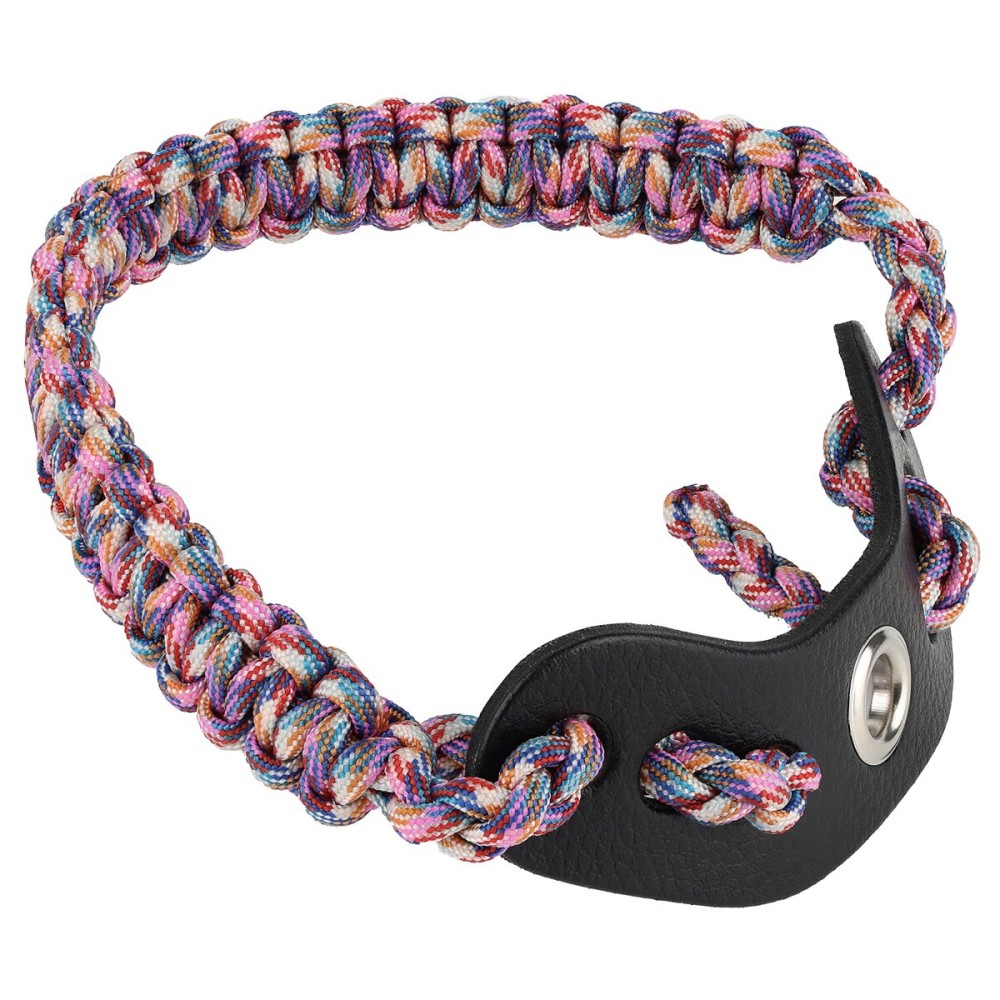 SUNYA Archery Bow Wrist Sling, 550 Paracord Strap Comfortable on Hand.100% Full Grain Leather Yoke, Multiple Camo Colors.Fit Compound Bow Stabilizer & Recurve (Camo 37)