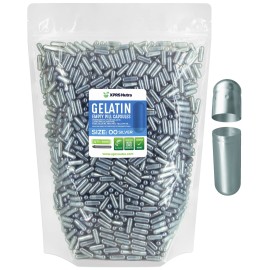 XPRS Nutra Size 00 Empty Capsules - 5000 Count Empty Gelatin Capsules - Pills DIY Capsule Filling - Fillable Pill Gel Caps for DIY Supplements (Silver)