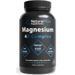 Natural Flow 4X Magnesium Supplement, Magnesium Glycinate, Taurate, Malate, Orotate Complex, Calm Sleep and Cramp Support Blend, No Mag Citrate or Oxide, 120 Capsules