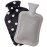 HomeTop Premium Classic Rubber Hot or Cold Water Bottle with Soft Fleece Cover (Space Black)