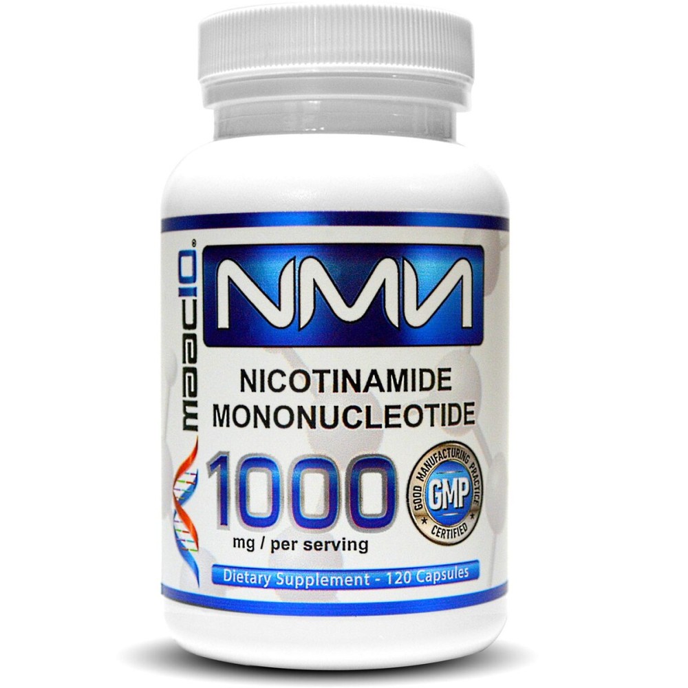 MAAC10 NMN Supplement 1000mg Serving - 99% Pure NMN Nicotinamide Mononucleotide. The Most Powerful NAD Supplement for Optimal Performance (120 Capsules 4 Per Serving).