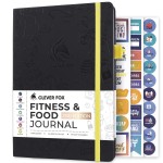 Clever Fox Fitness & Food Journal - Nutrition & Workout Planner for Women & Men - Diet & Gym Exercise Log Book with Calendars, Diet & Training Trackers - Undated, A5 Size, Hardcover (Black)