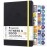 Clever Fox Fitness & Food Journal - Nutrition & Workout Planner for Women & Men - Diet & Gym Exercise Log Book with Calendars, Diet & Training Trackers - Undated, A5 Size, Hardcover (Black)