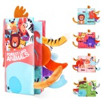 Vicloon Soft Cloth Books 0-6 Months, High Contrast Sensory Baby Toys - Tummy Time, Bath, Crinkle, Squeaky, Washable, Chewable, Non-Toxic, Early Educational