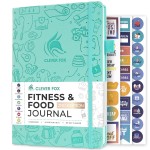 Clever Fox Fitness & Food Journal - Nutrition & Workout Planner for Women & Men - Diet & Gym Exercise Log Book with Calendars, Diet & Training Trackers - Undated, A5 Size, Hardcover (Turquoise)