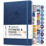 Clever Fox Fitness & Food Journal - Nutrition & Workout Planner for Women & Men - Diet & Gym Exercise Log Book with Calendars, Diet & Training Trackers - Undated, A5 Size, Hardcover (Mystic Blue)