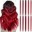 RINBOOOL Red Hair Extensions Clip in, 22 Inch 10 Pieces Long Straight Colored, for Women Kids Girls Highlight Party, Synthetic
