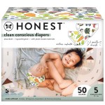 The Honest Company Clean Conscious Diapers Plant-Based Sustainable So Delish and All Letters Club Box Size 5 27and lbs 50 Count