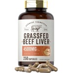 Carlyle Grass Fed Beef Liver Capsules | 4500mg | 250 Count | Desiccated Supplement | Non-GMO, Gluten Free | by Herbage Farmstead