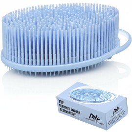 Exfoliating Body Scrubber Silicone - Textured Back Scrubber Shower Brush - Avilana Bath Loofah Alternative Dual Sided - Gentle Smoothing Body Wash Tool Rough Skin - Gift Women Men