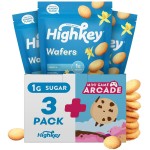 HighKey Gluten Free Vanilla Wafer Cookies - 3 Pack Low Carb Keto Snack Sugar Free Dessert Diabetic Snacks Healthy Diet Friendly Food Sweet for Adults Almond Flour Cookie Zero Sugar Added Protein Treat