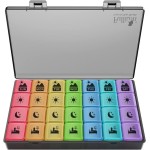 Fullicon Large Weekly Pill Organizer 4 Times a Day,7 Day Pill Box, Portable Medicine Organizer for Supplements Vitamin Pill Case Black