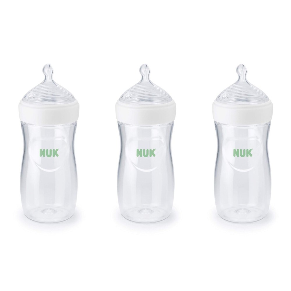 NUK Simply Natural Baby Bottle with SafeTemp, 9 oz, 3 Pack